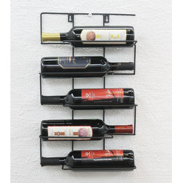 DanDiBo Wine Rack Wall-Mounted Metal Bottle Holder Bottle Stand Wall Shelf Cinco 53 cm HX13615