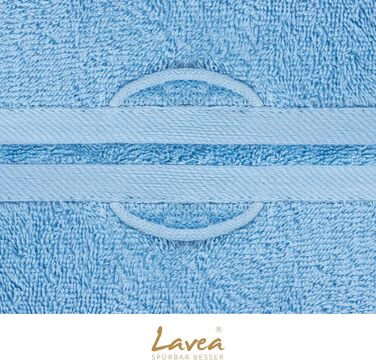 Набір банних рушників Lavea Elena (4 шт.), 100% бавовна, м'яка махрова тканина, 70x140 см, колір дельфін-синій та срібний