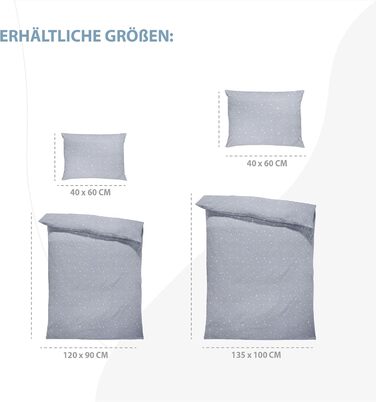 Комплект постільної білизни для дитячого ліжечка Kinderbettwäsche, 100x135 см, бавовна, Oeko-Tex, для хлопчика та дівчинки. Комплект: ковдра 100x135 см та наволочка 40x60 см.