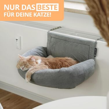 Premium Cat Heating Bed - Murphy - for cats up to 12kg - suitable for all radiators - all-around padded - cat bed for the heater