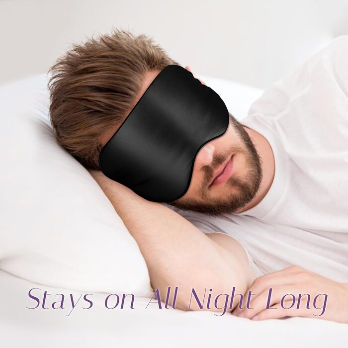 Набір 2 шт. Шовкові маски для сну OLESILK, 100% шовк, для жінок та чоловіків, унісекс, рожевий + чорний