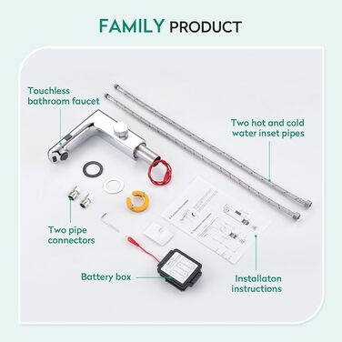 Кран кухонний CREA, 360° поворотний, з високим виливом, інфрачервоний, хром