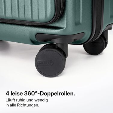 Чемодан розкладний хардлайнер з верхньою відкривачкою, компресійним ременем та додатковим простором | Зносостійкий, еластичний, стійкий до подряпин, легкий (XL, 80 см, темно-зелений)