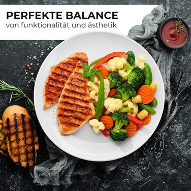 MIAMIO Набір посуду з 24 предметів з кераміки (тарілки) для 6 осіб, Palmanova Kollection. Підходить для миття в посудомийній машині та використання в мікрохвильовці.