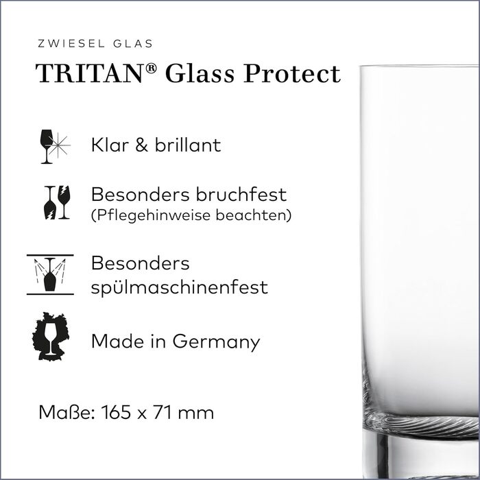 Zwiesel Glas Longdrink Glass Echo (Set of 4), stylish glasses for long drinks, dishwasher-safe Tritan crystal glasses, Made in Germany (Art. No. 123378)