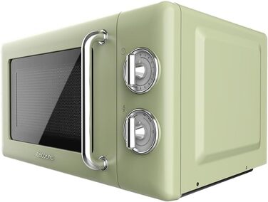 Мікрохвильова піч Cecotec Proclean 5110 Retro Blue, 20л, 700Вт, 8 програм, таймер 60хв, розморожування, механічне керування, зелений, серія 30