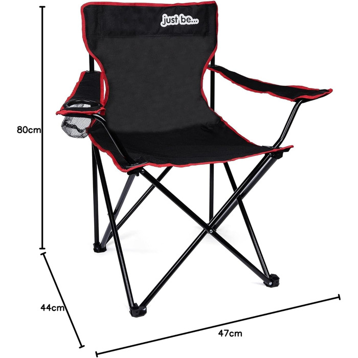 Кемпінговий стілець складаний з підлокітниками та підсклянником, сірий/рожевий (чорний/червоний)