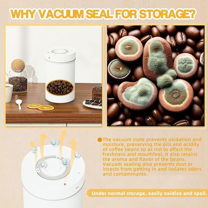 Металева кавова банка з герметичним закриттям, 500г, нержавіюча сталь, для зберігання кавових зерен та меленої кави, KF1