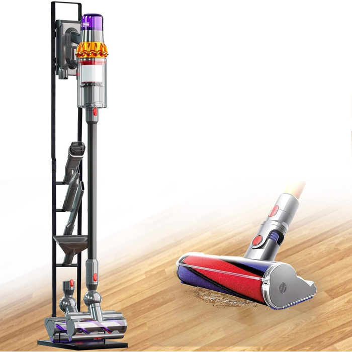 Підставка для пилососа Dyson: Металевий тримач для бездротових моделей V15, V11, V10, V8, V7, V6, DC30-DC74 - Чорна