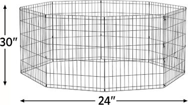 New World Dog Playpen - Freestanding Pen, 61x76cm & 157x157x76cm, Black E-Coating