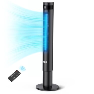 Вентилятор YASHE 43 дюйми з коливальною колоною, 28 дБ, таймер 12 годин, 3 швидкості, 3 режими вітру