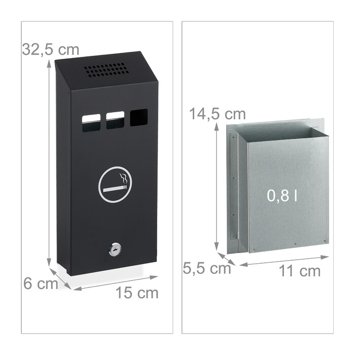 Relaxdays Black Wall-Mounted Cup Holder