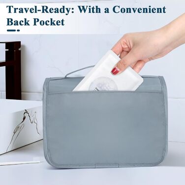 Зівакат Косметичка для душу на блискавці, водонепроникна, з ручкою, для подорожей, спорту, кемпінгу – сіра