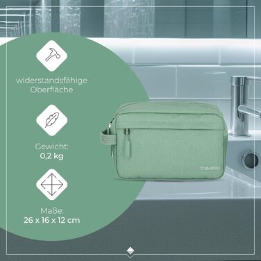 Косметичка для ручної поклажі Travelite Kick Off: практична культбагаж для подорожей та спорту, 26 см, 5 л, сірий (антрацит)