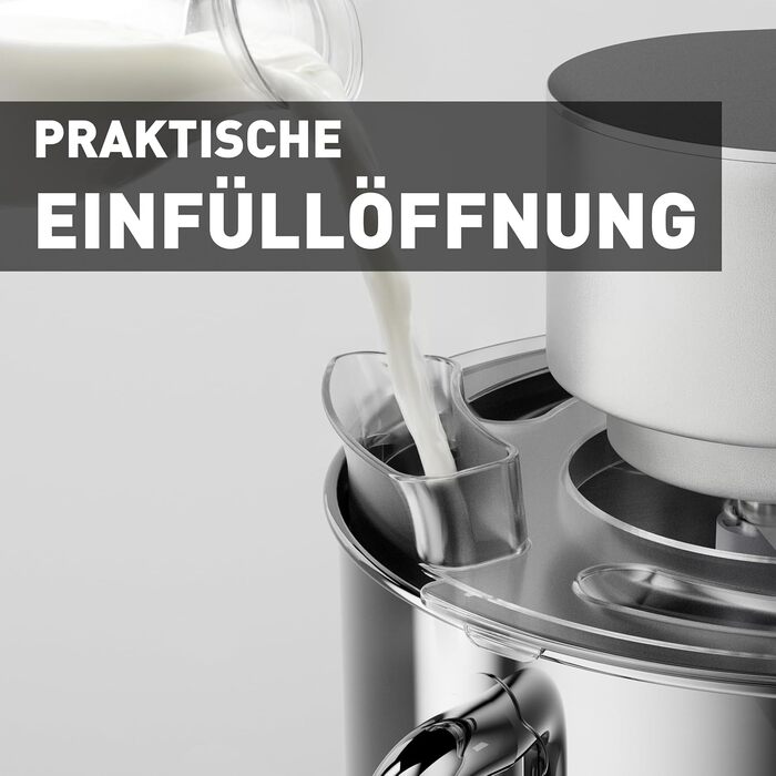 Кухонна машина Heinrichs з подвійним гаком для тіста, міксер, 2500W, 8L чаша з нержавіючої сталі, 8 швидкостей, тиха робота, колір 