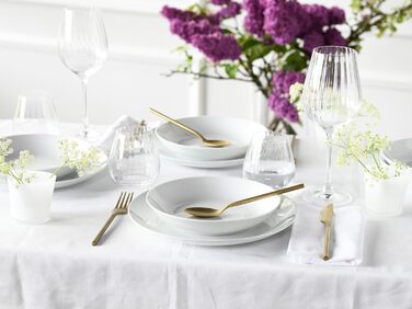 CreaTable Серія Luna Weiss: 12-ти частинний сервіз з порцеляни на 6 осіб, посуд для кухні, безпечний у посудомийній машині та мікрохвильовці