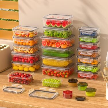 Контейнери для зберігання продуктів з кришкою, герметичні, набір 24 шт.