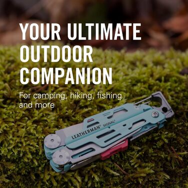 Leatherman Signal Multi-Tool - 19 Tools for Camping, Survival & Outdoor Activities - Light Blue with Nylon Sheath