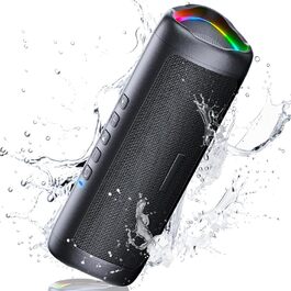 Портативна Bluetooth колонка UOHHBOE 30W з RGB підсвічуванням, TWS Stereo, водонепроникність IPX5, 24 години роботи, 30 метрів, функція гучного зв'язку, трикутна форма