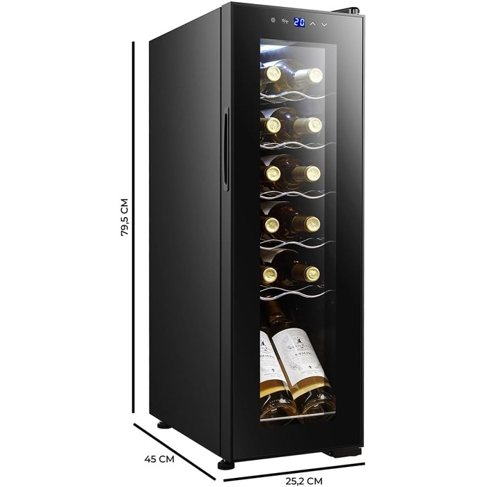 Холодильник для напоїв Cecotec Bolero GrandSommelier 2050 Black - 24 пляшки, компресорний, 5-18°C