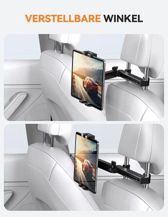 Тримач для планшета в авто TECKNET: універсальний, 360° обертання, для iPad, iPhone, Galaxy Tab, Switch (4.7-12.9