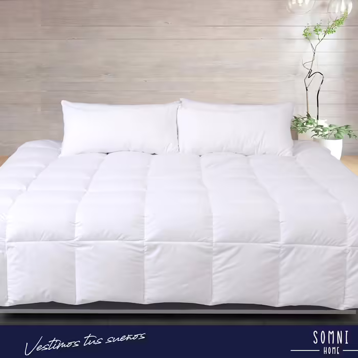 SOMNI HOME Two-Tone Quilted Comforter for Beds with 80/90 cm, Feels Like Down, Reversible, Warm, Lightweight, for Single Bed, Quality 400 g, Beige – Sand 180 x 260 cm