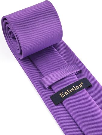Краватка та нагрудна хустинка Enlision Solide - комплект для весілля, однотонні, фіолетовий (N2 Violett)