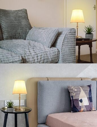 Торшер на тумбочку з сенсорним керуванням, регульована яскравість, 31.5 см, ретро стиль, для вітальні, спальні, нічник, подарунок (срібний)