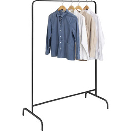 EUGAD Clothes Rack Coat Rack Laundry Rack, Coat Clothes Stand, Clothes Rail White, 99x46x153cm, Heavy Duty Cloth Rail (Black)