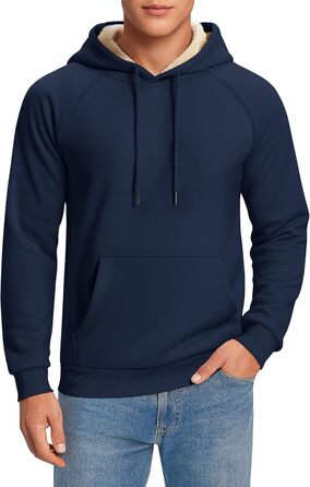 Капюшонний світшот Cavva для чоловіків: флісова тканина, вітро- та водовідштовхувальний, бавовна, теплий, армійного кольору (темно-синій, S)