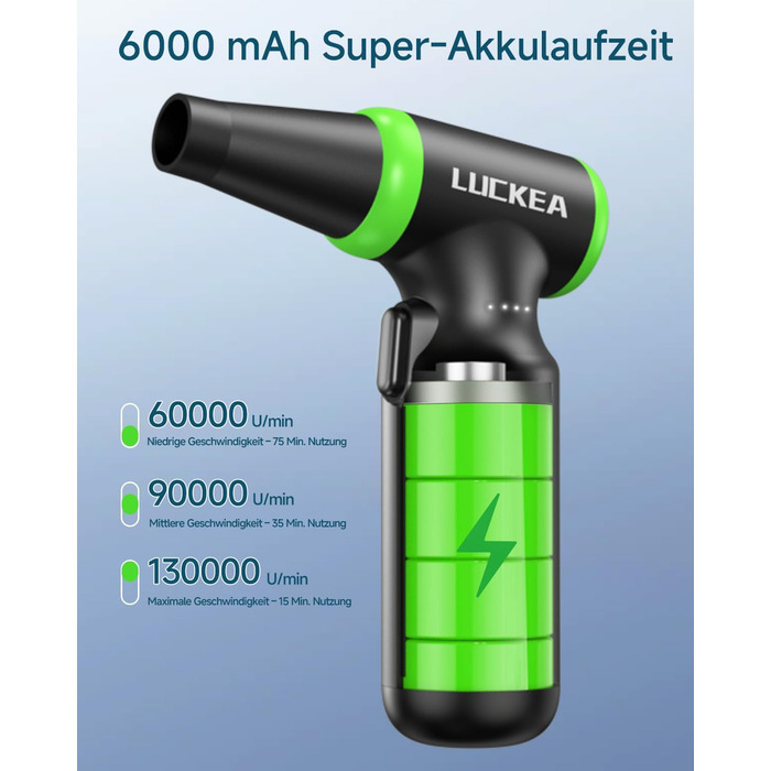 Електричний повітряний пилосос для чищення ПК - 3-ступеневий Air Duster 130000 об/хв, міні-фен, для клавіатури, авто, дому та вулиці