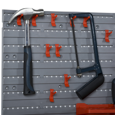 Tool Wall Tool Holder Red Gray 63.5x22.5x95.5 cm for Garage Workshop Organization System