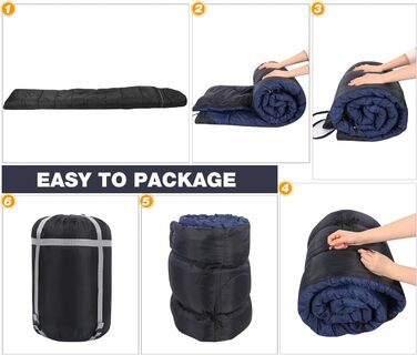 REDCAMP XL Cotton Sleeping Bag - Warm, Removable Hood, Flannel Comfort - 3-4 Season Sleeping Bag for Adults & Kids - Camping, Outdoor, Fishing - Blue (2lbs/3lbs Fill)