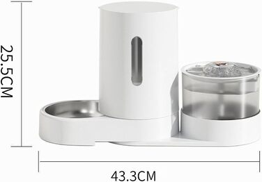 UUE 2-in-1 Automatic Pet Feeder & Water Dispenser - Cat & Dog - 1.5kg Capacity, 1.8L Water, Gravity-Fed, BPA Free, USB Rechargeable