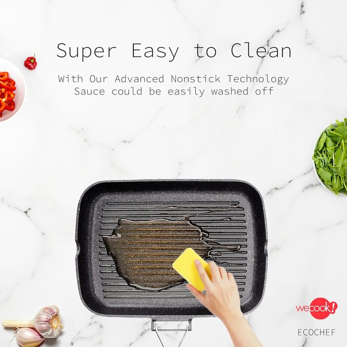 Сковорода-гриль Wecook! Ecochef 34x24 см алюмінієва з антипригарним покриттям