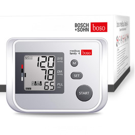 Тонометр boso medicus family 4 – для партнерів та сімей, 4 пам'яті, великий дисплей, виявлення аритмії, універсальна манжета (22–42 см)