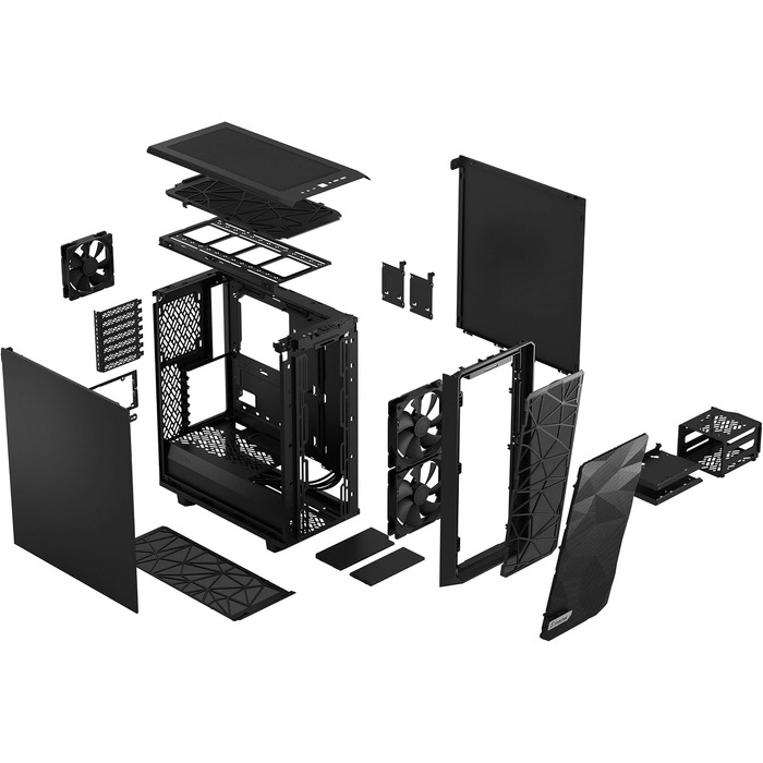 Корпус для ПК Fractal Design Meshify 2 Compact Black ATX, Mid Tower, високий повітряний потік, глуха бічна панель