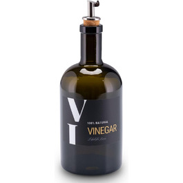 Oil and Vinegar Set Apothecary Bottle Green Antique Glass Olive Oil with Stainless Steel Pourer for Oil & Vinegar (Vinegar 500ml)