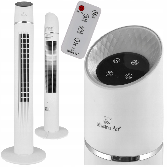Колонний вентилятор Mission Air TOWER FAN XL, білий