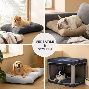 Крісло-лежанка для собак BEDSURE XL - велике, 104x69x8 см, сіре. Лежанка для собак з антиковзним дном, м'яка та зручна.