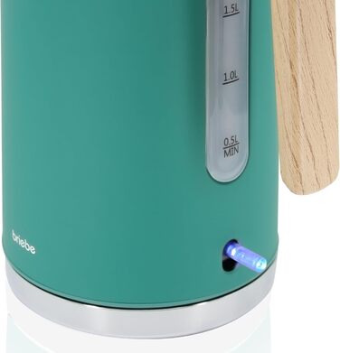 Набір для сніданку Briebe Nordic: тостер на 2 тости з підставою для бургерів та електрочайник 1.7л, 6 режимів підсмажування, зелений