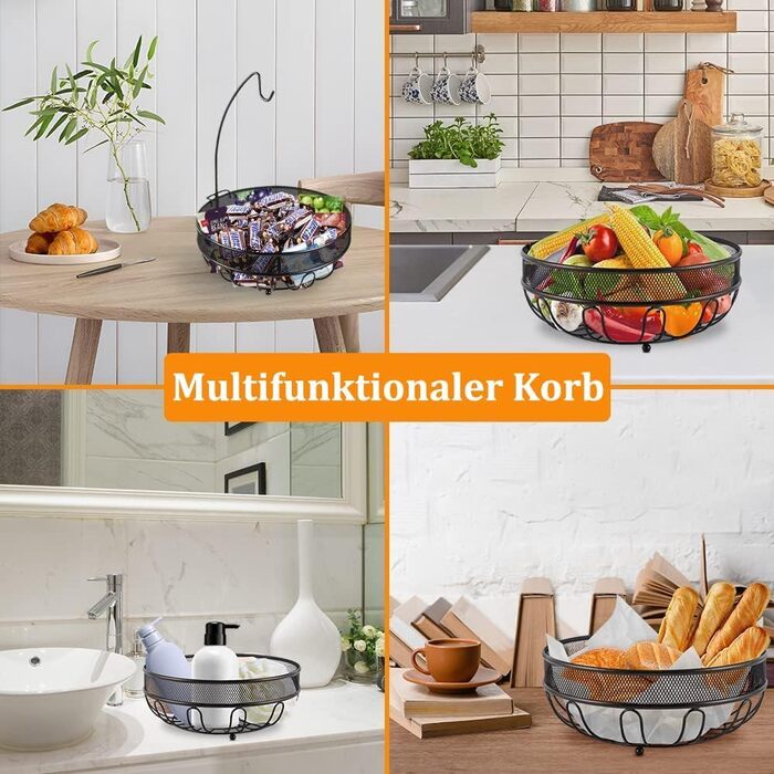 Металева фруктова корзина Bomclap з тримачем для бананів - стильна кухонна корзина для фруктів, овочів та закусок - бронза