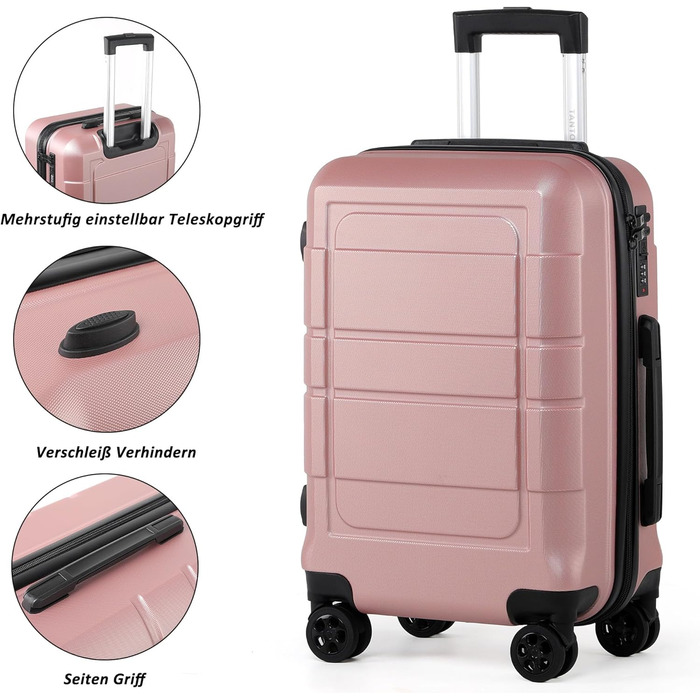 Чемодан ручної поклажі TANTOMI 20 дюймів, жорсткий корпус ABS+PC, телескопічна ручка, коліщатка, 3-цифровий замок, набір (M/L/XL), 41л, світло-темно зелений колір