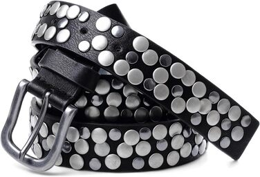 Жіночий вінтажний ремінь Caspar GU224 з пряжками, світло-рожевий металік