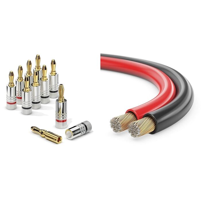 Набір позолочених бананових роз'ємів Sonero S-SC000-24 (24 шт.), для кабелів до 6мм², кольорове маркування (12 червоних, 12 чорних)