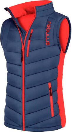 Чоловіча жилетка Nebulus REVIVAL, тепла жилетка з довгим замком-блискавкою (M, темно-синій/червоний)