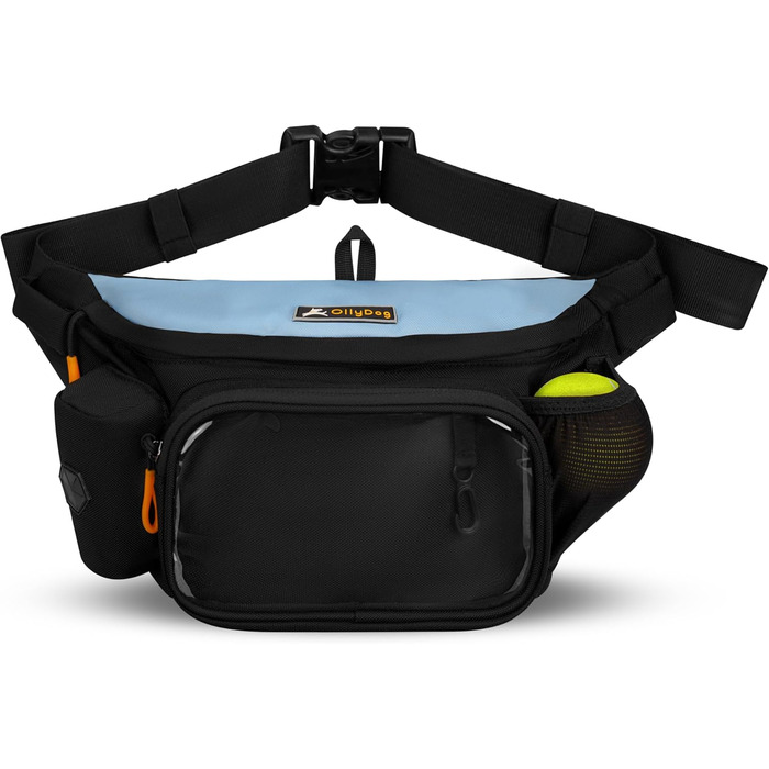 Сумка OllyDog Trailblazer для собак | Легка поясна сумка для ласощів | з кулькою | Водовідштовхувальна | Диспенсер для відходів | Вільні руки | Прогулянки та тренування, Maui Blau, універсальний розмір