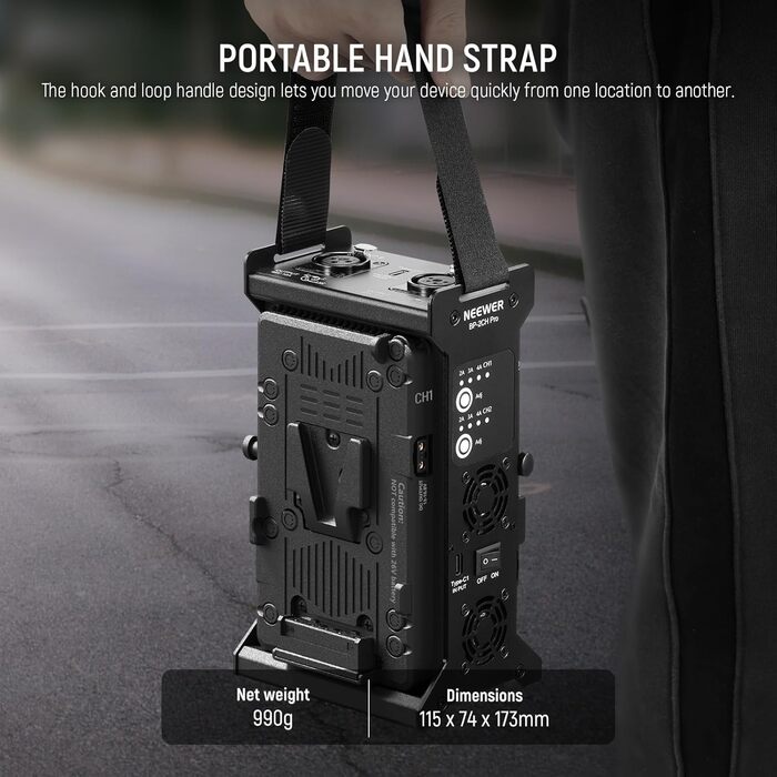 Зарядний пристрій Neewer з 2 каналами V-Mount для камер, BP-2CH Pro