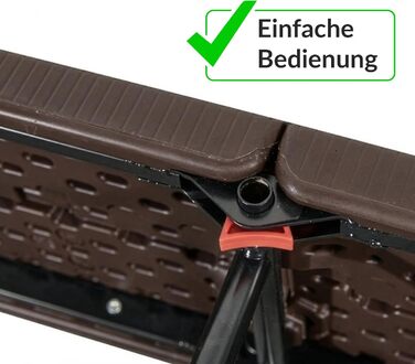 Стіл-буфет Floordirekt Buffettisch: розкладний пластиковий стіл 183x76 см з ручкою для перенесення, для саду, тераси, балкону, кемпінгу (на 6 осіб)