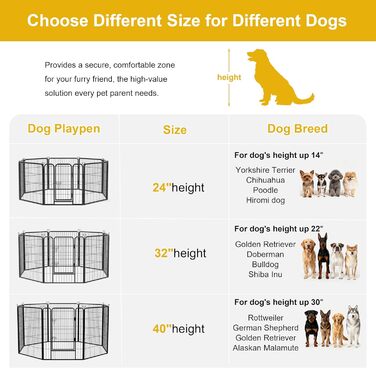 Клітка для собак на вулицю, загін для тварин, вольєр для цуценят, 61x6 панелей, чорний
